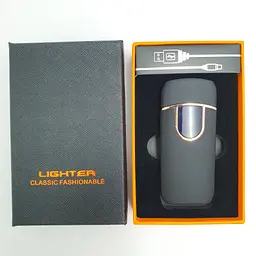Запальничка електроімпульсна USB сенсорна електрична акумуляторна 2 дуги в подарунковій коробці UKC 7037 чорний - мініатюра 13