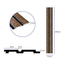 Рейка декоративна Sticker Wall PS 2900х118х12мм Шоколадний мармур SW-00001754 - мініатюра 3