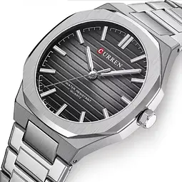 Годинник наручний Curren 8456 Silver Black Silver (18694) - мініатюра 2