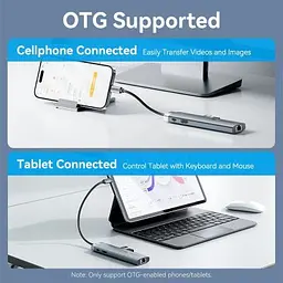 Концентратор Vention USB-C 7-in-1 USB-C PD + USB 3.2 + USB 3.0 + USB 2.0 + RJ45 + SD/TF + HDMI 0.15m (TGUHB) - мініатюра 10