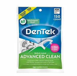Флос-зубочистки DenTek Advanced Clean потрійне очищення 150 шт - мініатюра 3