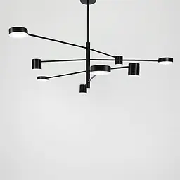 Сучасна чорна LED люстра FLEA з ріжками, що регулюються по осі Line.F DE 31/8 BK - мініатюра 10