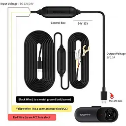 Кабель режиму паркування DDPai XiaomicroUSB Hardwire Xiaomini Kit, N3, N3 GPS - мініатюра 7