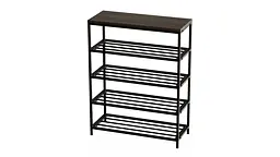 Полиця для взуття Слайм 4 Ferrum-decor 820x630x260 Чорний метал ДСП Дуб Сонома Трюфель 16 мм (FRD-105163) - мініатюра 7