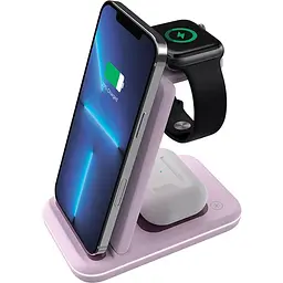 Зарядний пристрій Canyon WS-304 3 в 1 QI Iced Pink (CNS-WCS304IP) - мініатюра 7