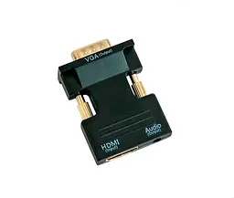 Перехідник з hdmi на vga з аудіо 5х3.5 см конвертер hdmi vga чорний - мініатюра 3