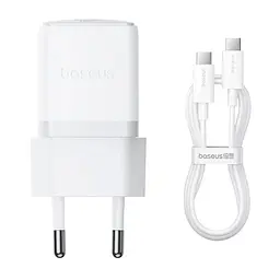 МЗП Baseus Palm Fast Charger 30W (1USB-C) + кабель Type-C to Type-C (P10111605113-01) Moon White