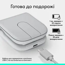 Мишка Logitech Mobi Fold Bluetooth Off-White (910-007631) - мініатюра 5