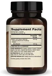 Органічний екстракт їжовіка Dr. Mercola Organic Lion's Mane Mushroom Extract 30 капсул - мініатюра 2