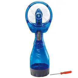 Ручний мінівентилятор із пульверизатором на батарейках, Water Spray Fan, Синій, з розпилювачем води (ST) - мініатюра 3