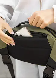 Сумка через плече жіноча бананка Sambag Flex хакі 30 × 17 × 10 см (85351019) - мініатюра 3