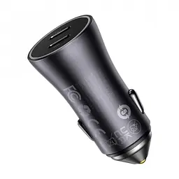 АЗУ Baseus Golden Contactor Pro Dual Quick Charger Car 2Type-C 40W CGJP000013 Dark Grey - мініатюра 3