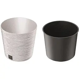 Горщик для квітів Prosperplast Furu Eco Wood з вкладкою 9 л білий (57185-449) - мініатюра 2