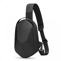 Рюкзак з однією лямкою Mark Ryden MR7507 з USB-портом та жорсткою лицьовою панеллю, Чорний