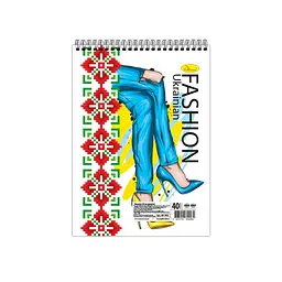 Блокнот "Fashion Ukrainian" А6 Апельсин АП-1907-3, 40 аркушів, пружина зверху