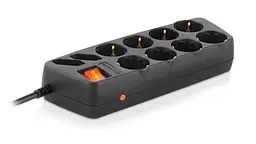 Фільтр мережевий RS-10 Protect, 10 розеток, 1.8 м, Black REAL-EL teh0024047 - мініатюра 4