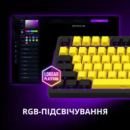 Клавіатура Lorgar KBP70TKLW Wireless TKL Mechanical Pro UA Black/Yellow (LRG-KBP70TKLW-YL-US) - мініатюра 10
