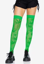Панчохи сітка з малюнком Leg Avenue 420 Net thigh highs, зелені