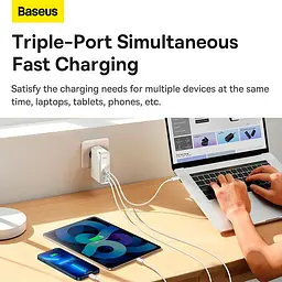 Адаптер - зарядний пристрій Baseus 140W GaN5 Pro Fast Charger + C to C кабель (CCGP100202) - мініатюра 10