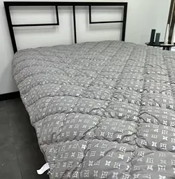 Ковдра двоспальна стьобана зимова з холофайбера Leri Max 21520 175х210 см сіра