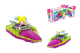 Конструктор Kids hits IBLOCK JUNIOR KH08/012/04, Дівчатка, Моторний човен, 142 дет, компл. фігур, інстр., наклейки, короб. 24x16x6