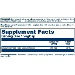 Селен Solaray Selenium Yeast Free 200 мкг 90 капсул - мініатюра 2
