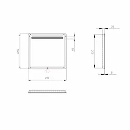 Дзеркало Sanwerk Лава "Каліпсо" 70x65 ZL0000179 - мініатюра 5