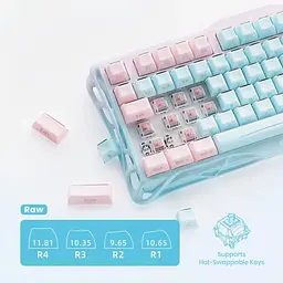 Клавіатура GravaStar Mercury K1 Lite 80 keys BSUN Grey BT/WL/USB Aurora Mist (GSK1LITE_PM_MINT) - мініатюра 4