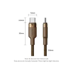Дата кабель USB-C to USB-C 1.0m 3A aluminum gold Vention (TRDJF) - мініатюра 11