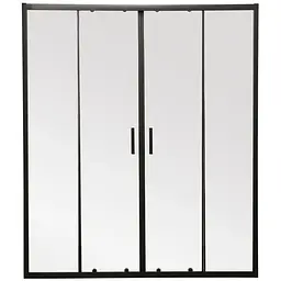 Двері в нішу Mixxus Premium Diverse SD01-160x185-TR Black прозоре скло 5 мм MI6879, універсальні, прозорий, чорний матовий