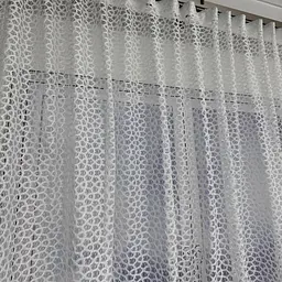 Тюль арка біла з кавово-білим макраме 1,7м на 3м на тасьмі ALBO pbe0052799 - мініатюра 2