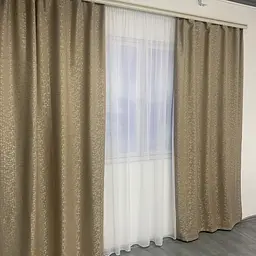 Мармурові лляні блекаут штори кавового кольору на тасьмі 2шт. 150х270 ALBO pbe0052518 - мініатюра 2