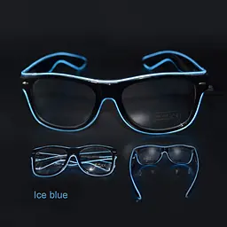 Окуляри світлодіодні Leds прозорі El Neon ray ice blue неонові - мініатюра 2