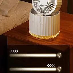 Настільний вентилятор Rapid Cooling 3in1 з водяним охолодженням і підсвічуванням 1200 mAh White - мініатюра 7