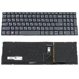Клавіатура для ноутбука LENOVO (Yoga C740-15IMLL) rus сріблястий без фрейма підсвічування клавіш