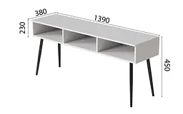 Тумба під телевізор Кентуккі Ferrum-decor 45x139x38 Чорний метал ДСП Білий 16 мм (FRD-106733) - мініатюра 5