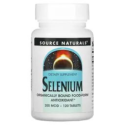 Селен, Selenium, 200 мкг, 120 таблеток Source Naturals vit0002787