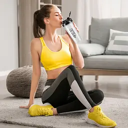 Шейкер спортивний 4FIZJO PRO 650 мл White/Black (P-5905973407007) - мініатюра 3