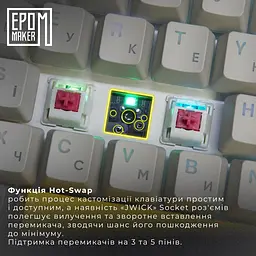 Клавіатура Epomaker EP64 Mulan White механічна бездротова (EP64-W-M) - мініатюра 18