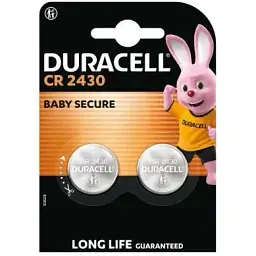 Батарейка Duracell CR 2430 спеціальна літієва типу таблетка 2430 3V 2 шт. в упаковці (5012262)