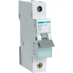 Автоматичний вимикач Hager 1-п. B 10A (6kA) 1M (A) (MBN110)