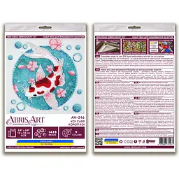 Набір для вишивання бісером Abris Art Карп кої AM-246 15х15 см - мініатюра 5