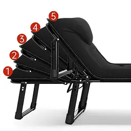 Розкладне ліжко з вбудованим матрацом Leobro Black (LB-FB-S1-BLK) - мініатюра 2