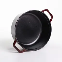 Кокотниця чавунна емальована 6,5 л, бургунді Yongkang HP-FLG-12 burgundy - мініатюра 5