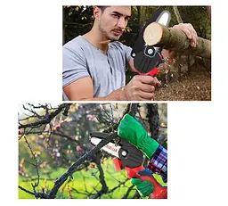 Акумуляторна ланцюгова пила Electric Chainsaw 8 для обрізки дерев з двома акумуляторами в кейсі Чорна - мініатюра 4