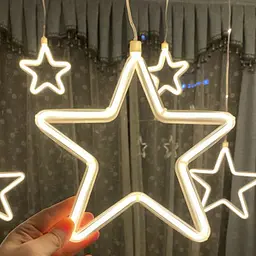Світлодіодна гірлянда-світлова завіса Xmas Copper Curtain 4,3 м з 5 зірками XPRO (47647-7260_494) - мініатюра 5