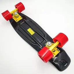 Пенні борд скейт 55х15см до 80кг ABEC 7 червоні матові колеса скейтборд Penny Board Pastel Series чорний - мініатюра 4