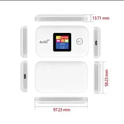 Портативний Wi-Fi модем з екраном Mobile Router PH319-E LCD 2.4G, 4G роутер White (17963) - мініатюра 8