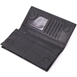 Жіночий вертикальний гаманець на магнітах із натуральної шкіри ST Leather 22538 чорний - мініатюра 9