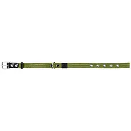 Нашийник для собак Collar, бавовняний, подвійний, 31-41x2 см, зелений - мініатюра 2